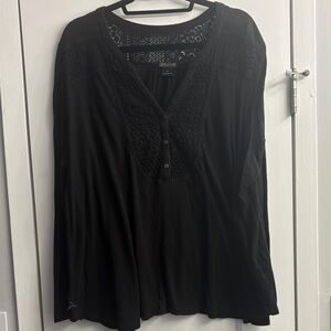 Lucky Brand Black Long Sleeve 3X